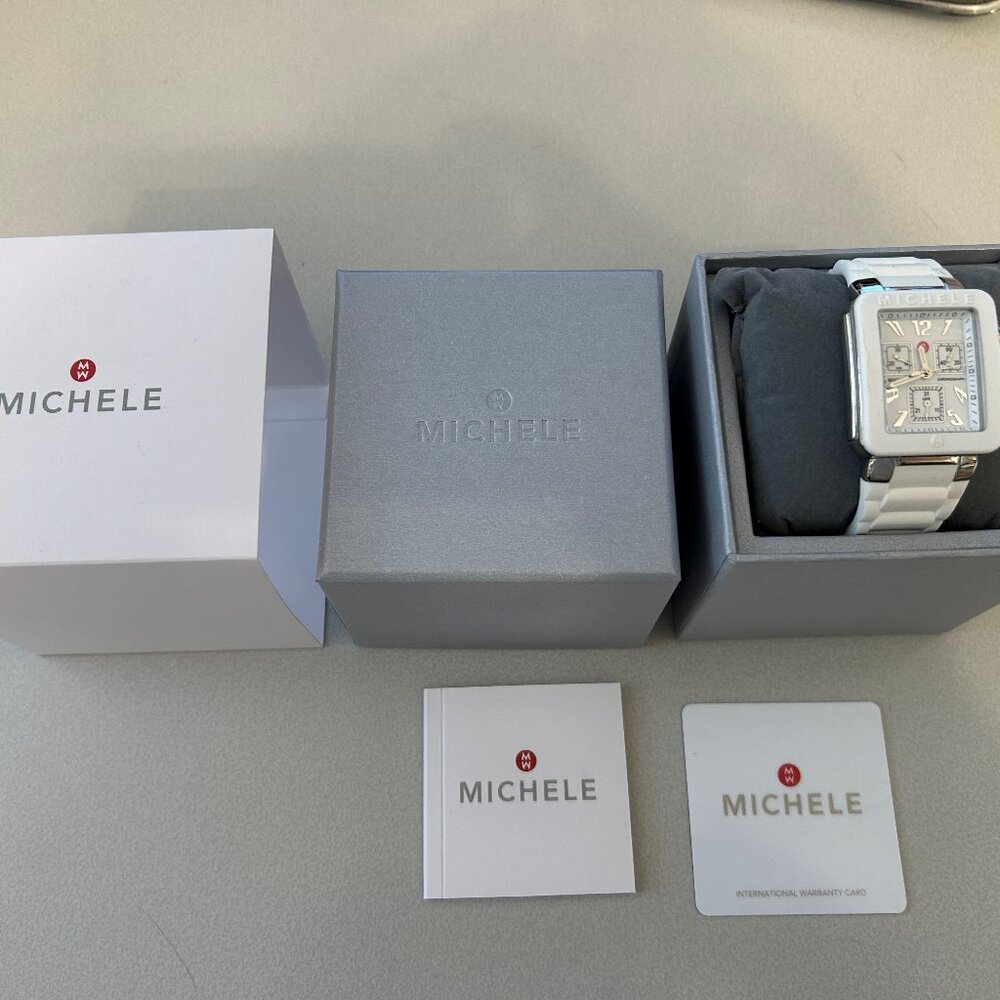 Michele Park JellyBean Chronograph Women's White/Silver Watch DJ21332